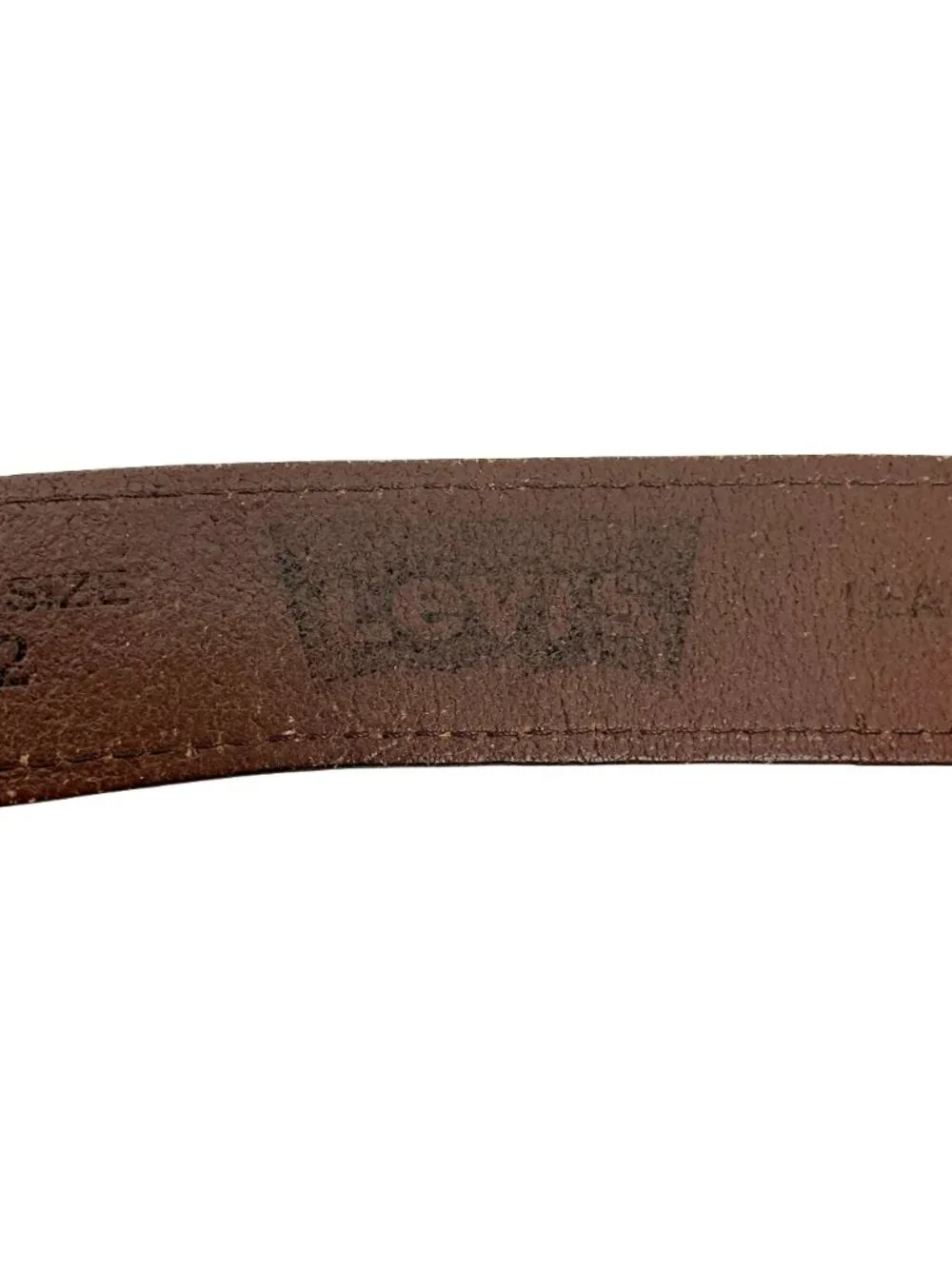 Vintage Levis Leather Work Belt Mens 34 Brown Distressed Look Classic Design